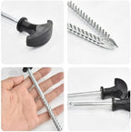 12 Tent Pegs, Screw Pegs for Garden, Camping and Fishing