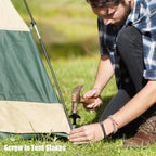 12 Tent Pegs, Screw Pegs for Garden, Camping and Fishing