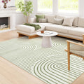Abstract Rainbow Arc Area Soft Rug | Non-Slip | Machine Washable | Kids & Pet Friendly